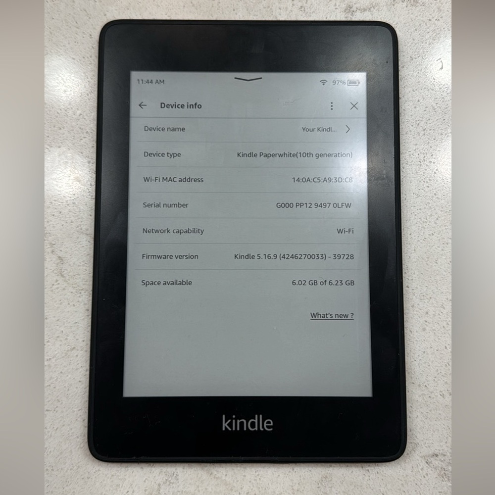 Kindle Paperwhite 10th Generation